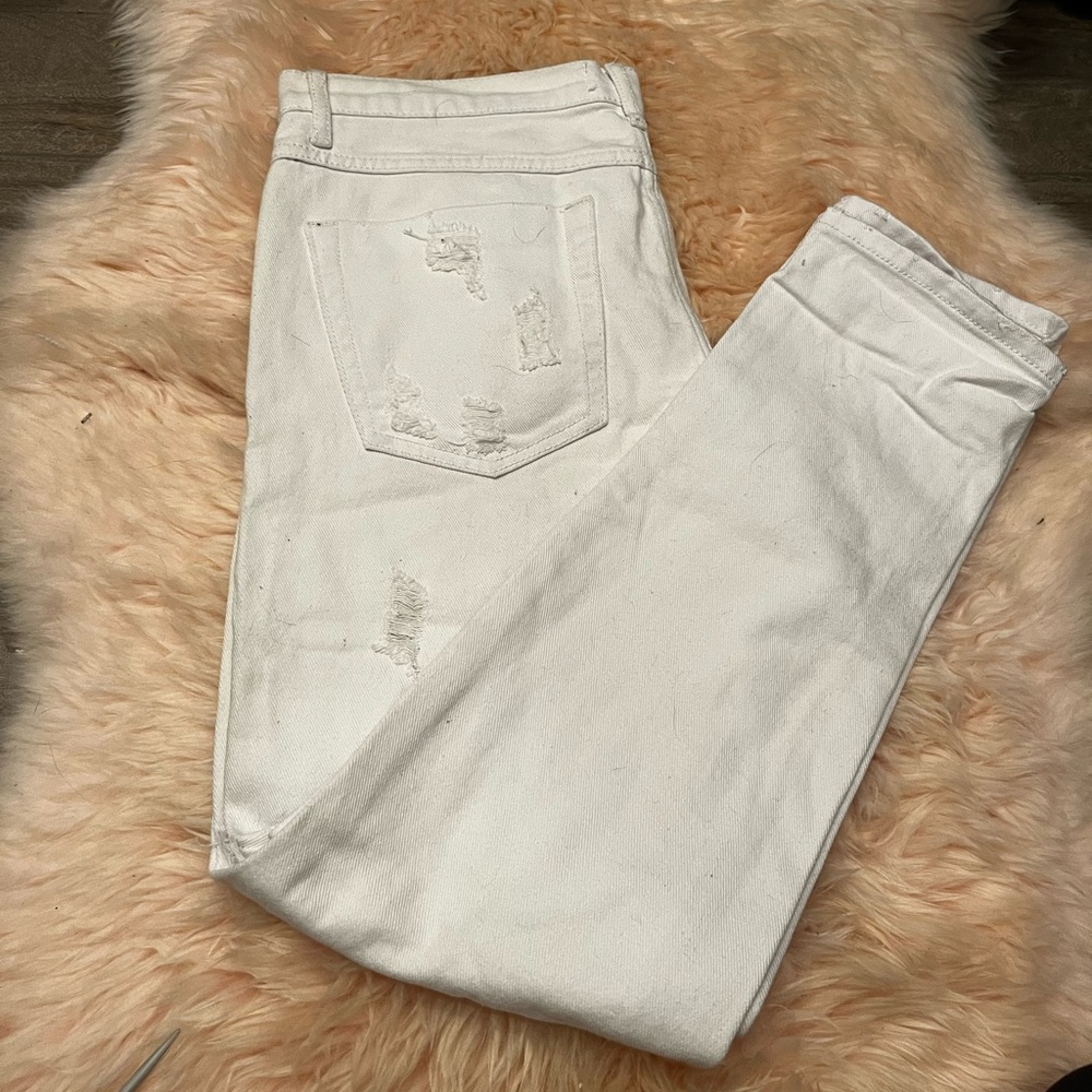One x One Teaspoon Distressed White Skinny Jeans